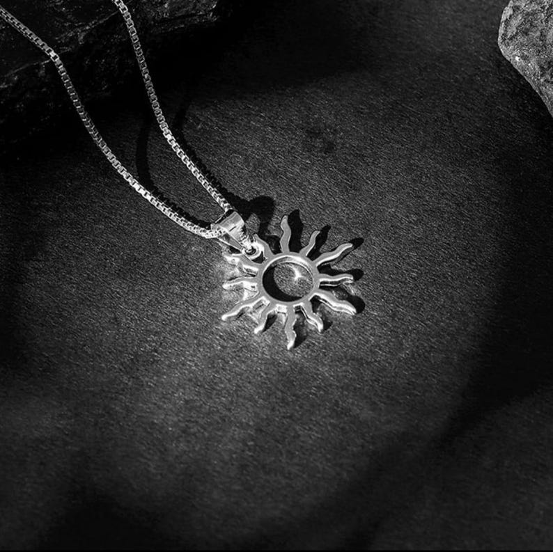 Sun Chain Locket Men Locket Silver, Sun Necklace Men, Comsic Celestial Charm Jewelry for ...