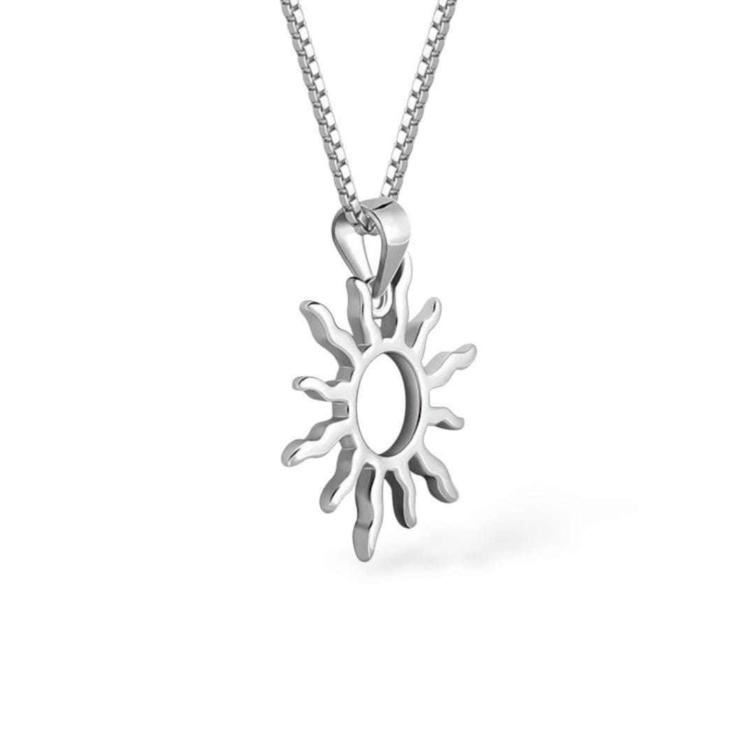 Sun Chain Locket Men Locket Silver, Sun Necklace Men, Comsic Celestial Charm Jewelry for ...