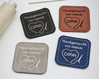 Kunstleder-Label Handgemacht von meiner Oma