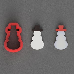 Emporte-pièces en pâte polymère Bonhomme de neige de Noël - Fabrication de bijoux - Tampons