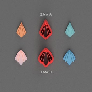 Drop style with lines - Polymer Cutter - 3D Printed Cutter - Jewelry making - Clay Cutters - Polymer Clay Cutters