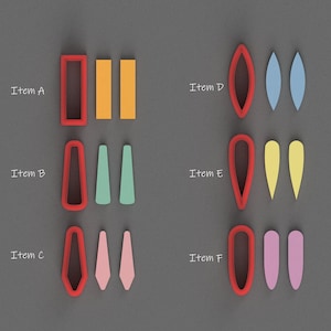 Thin Dangles Polymer Clay Cutters for Jewelry making
