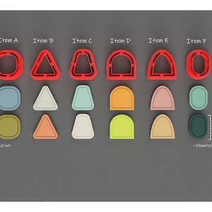 Basic Shapes with Emboss Outline Polymer Clay Jewelry Cutters