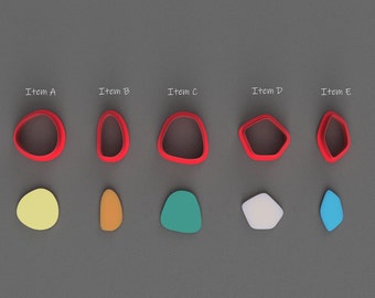 Pebble Shaped Cutters- Polymer Cutter - 3D Printed Cutter - Jewelry making - Clay Cutters - Polymer Clay Cutters