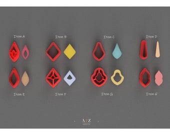 Fancy Moroccan earring cutters- Polymer Cutter - 3D Printed Cutter - Jewelry making - Clay Cutters - Polymer Clay Cutters
