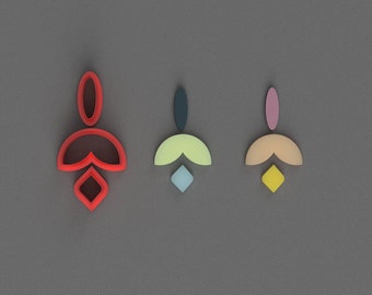 Ensemble de 3 emporte-pièces en forme de feuille avec emporte-pièce en pâte polymère pour créer de superbes styles de boucles d'oreilles - Fabrication de bijoux