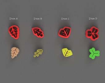 Fall Leaves Polymer Clay cutters for Jewelry making
