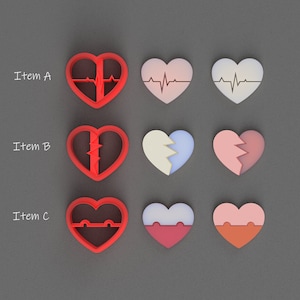 Emboss Heart Polymer Clay Cutter - Jewelry making