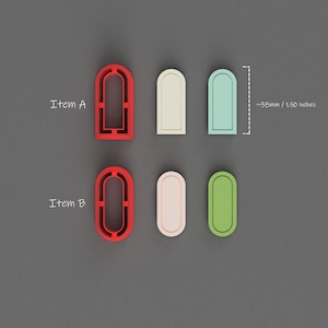 Basic Shapes Arch with Emboss Outline Polymer Clay Jewelry Cutters