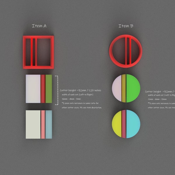 Basic Shapes with 3 Piece Cut Polymer Clay Jewelry Cutters