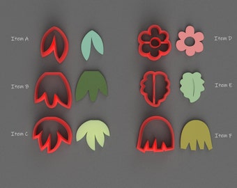 Modèles de boucles d'oreilles feuilles organiques emporte-pièce en pâte polymère - Fabrication de bijoux - emporte-pièces