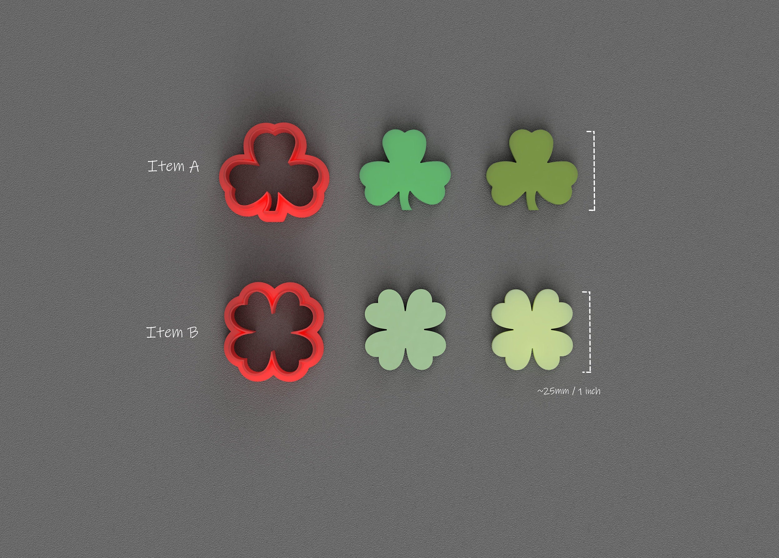 Emporte-pièce en pâte polymère Shamrock | Cutters pour la Saint-Patrick - Fabrication de bijoux