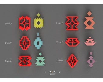 Aztec Styled Polymer Clay Jewelry Cutters