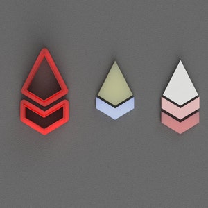 Double Rhombus Combo (2 pieces) Polymer Clay Cutter for making amazing earring styles - Jewelry making