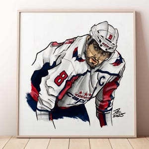 Alex Ovechkin // Washington Capitals // Hockey // NHL // Illustration // Instant Digital Download