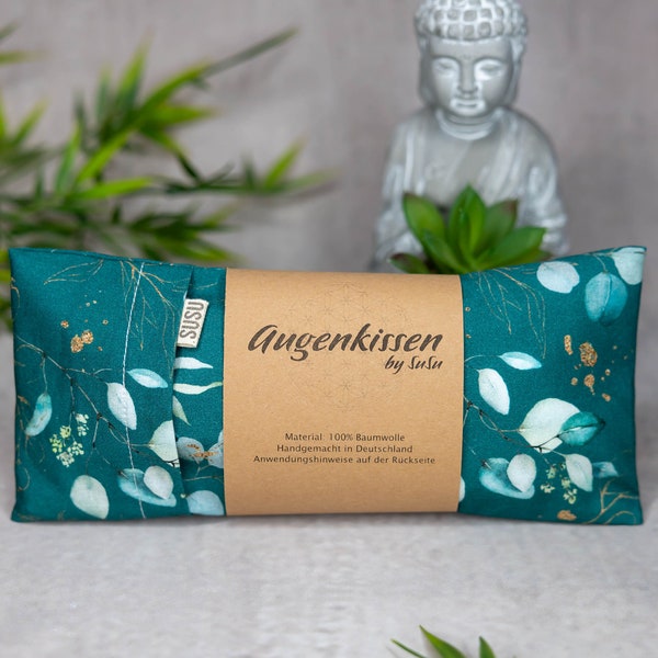 Eye pillow petrol eucalyptus yoga meditation relaxation home office lavender sandalwood palo santo cotton vegan