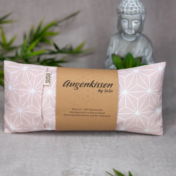 Augenkissen rosa geometrisch Yoga Meditation Entspannung Homeoffice Lavendel Sandelholz Baumwolle vegan