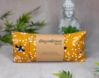 Eye pillow mustard curry swallows yoga meditation relaxation home office lavender sandalwood cotton vegan