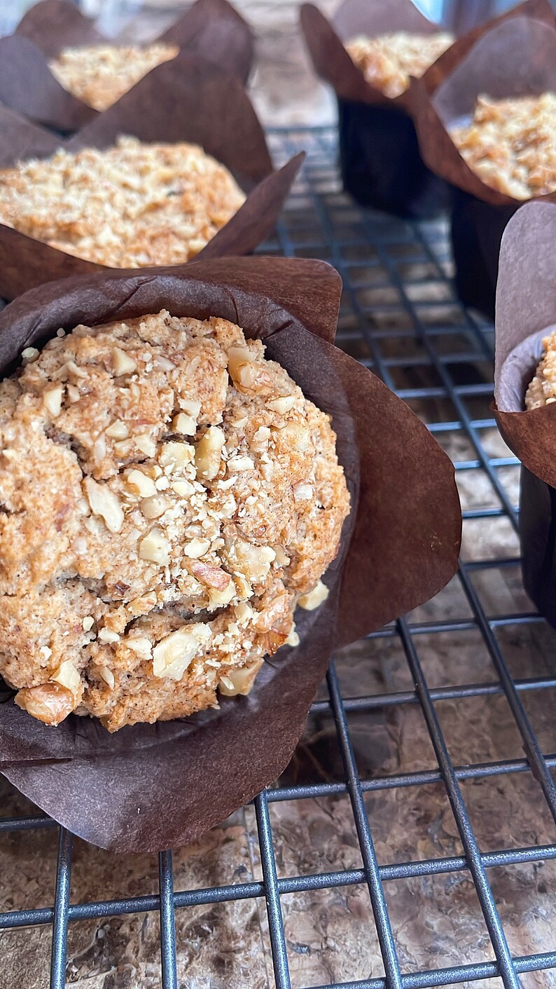 Keto Banana Nut Muffins 2.5 Net Carbs Each Low Carb, Sugar Free, Gluten Free, Diabetic
