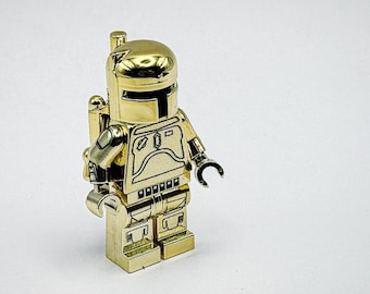 Lego Chrome Gold Plated Boba Fett With Printed Arms Minifigure