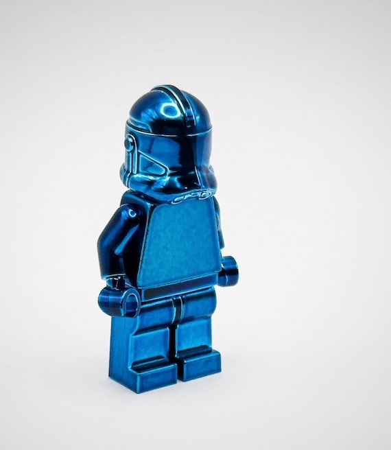 Lego Chrome Plated Blue Clone Trooper Phase 2 Star Wars Minifigure New Etsy