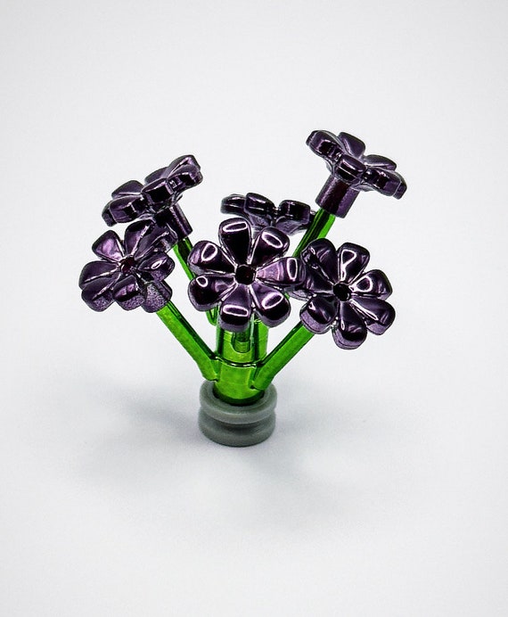 レゴ クローム パープル/グリーン 6269971 植物の茎 32606 花びら x2
