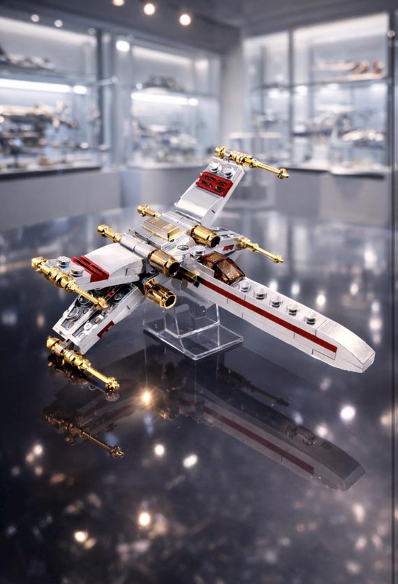 A♡ Lego Chrome Gold/silver/red Plated X-wing Starfighter 30654 Brand