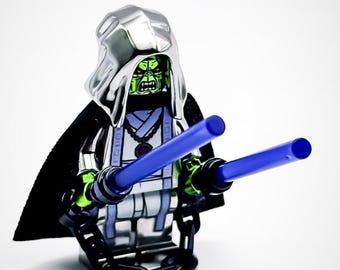 レゴ クロームメッキ グレー ブラック ソリタス ミニフィギュア + 武器 ライトセーバー 新品!!