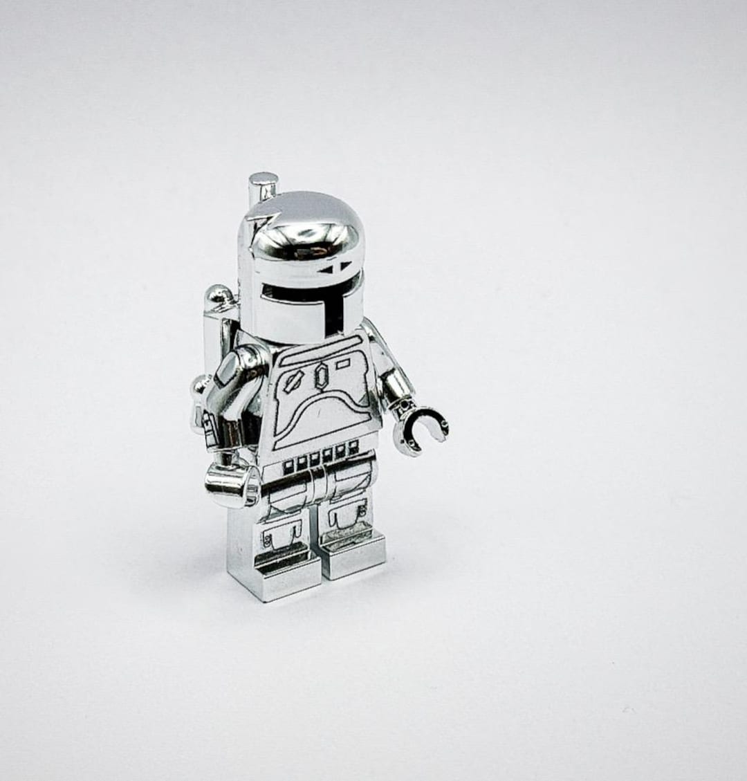 Lego Chrome Silver Plated Boba Fett With Printed Arms Minifigure Star Wars  New!!
