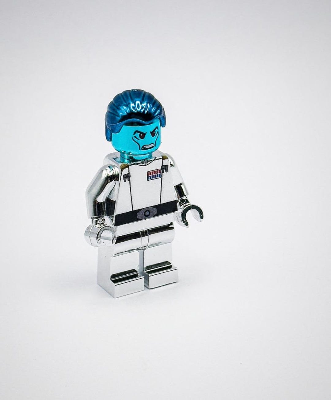 Lego Chrome Silver Blue Plated Grand Admiral Thrawn Minifigure
