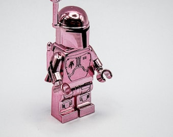 Lego Chrom Pink Plated Mandalorian Boba Jango Fett Star Wars Minifigur Neu!!