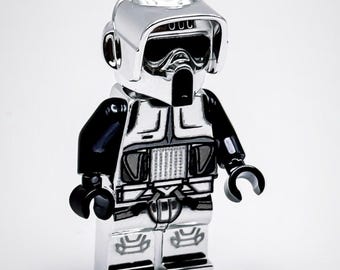 Lego Chrome Silver Plated  Imperial Scout Trooper Star Wars Limited Edition New!