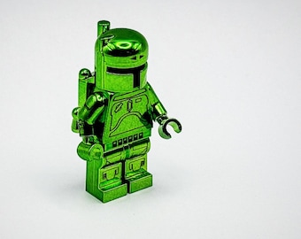 Lego Chrom Grün Boba Fett mit bedruckten Armen Minifigur Star Wars Neu!!