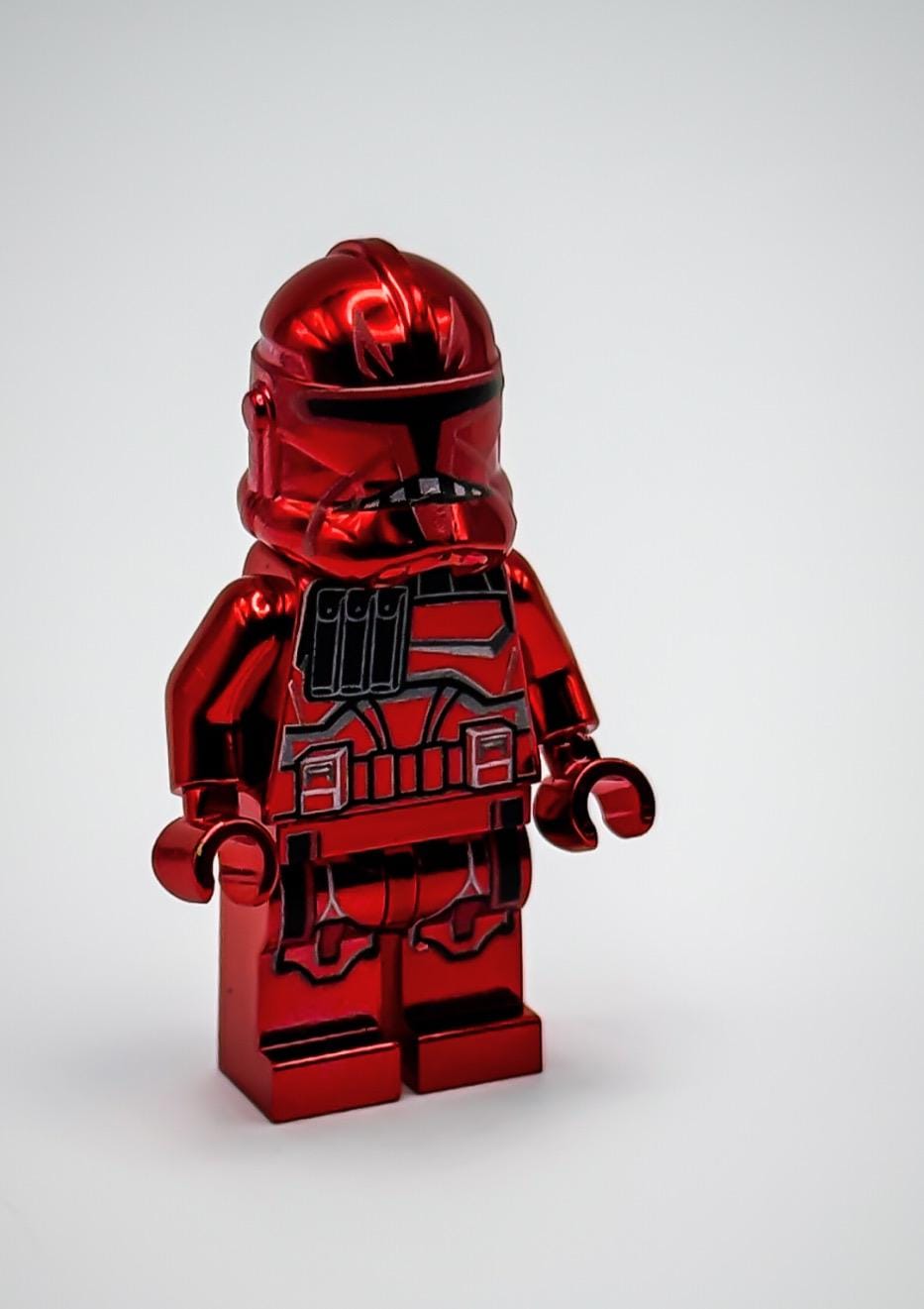 Lego Chrome Red Clone Trooper Captain Rex Minifigure Star Wars New