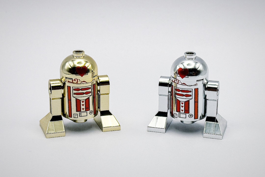 Lego Chrome Gold/silver Astromech Droid R2-D2 Star Wars X2 New!!