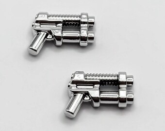 Lego Chrome Silver Plated Weapon Gun 95199 Blaster x2 New!!