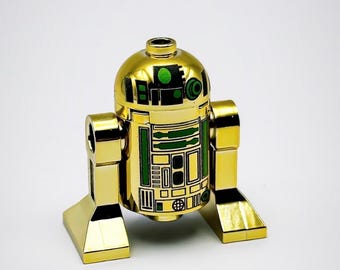 Lego Chrome Gold Astromech Droid R2-BHD Green Star Wars New!!