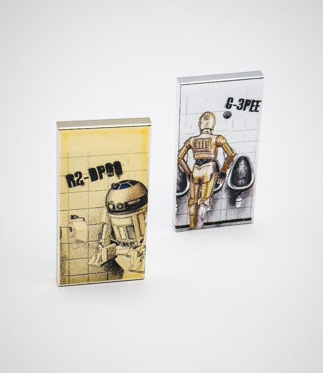Lego Chrome Gold Silver Plated 87079 Tile 2x4 Star Wars C-3po