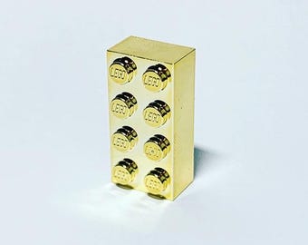 New Pearl Gold 2x4 Brick #3001 — 20 pieces —Custom  Gold Beige  Compatible Bricks 2+ Pounds 1X 4 Stud main image 2