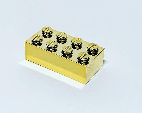 Lego Chrome Gold Plated Brick 2x4 3001 New!! - Etsy