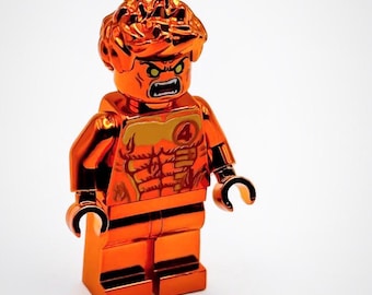 レゴ クロムメッキ オレンジ アングリー ヒューマン トーチ ミニフィギュア ファンタスティック フォー 新品!!