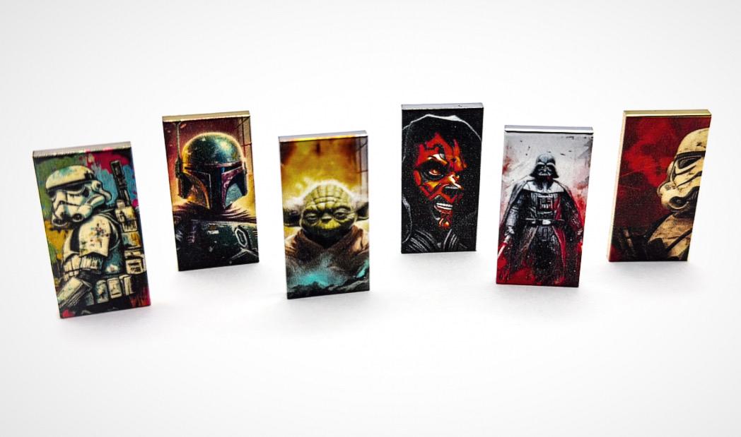 Lego Chrome Gold Plated 87079 Tile 2x4 Star Wars X6 Exclusive Box