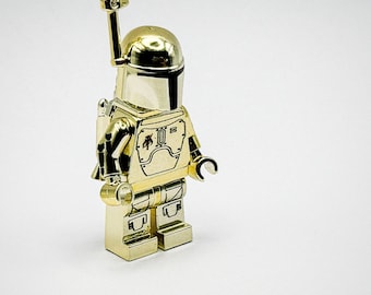 Lego Chrom Gold Mandalorian Boba fett Mini Figur Star Wars Neu