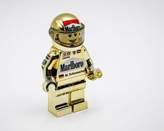 レゴ クロームゴールド M シューマッハ ミニフィギュア フェラーリ フォーミュラ1 レーシングドライバー F1 新品!!
