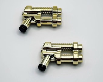 Lego Chrome Gold Plated Weapon Gun 95199 Blaster x2 New!!