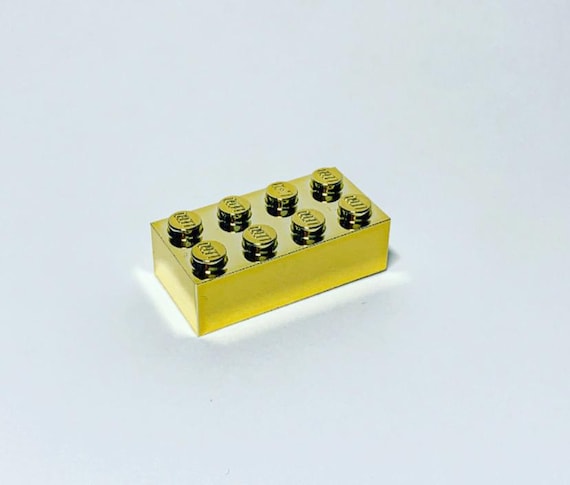 Lego Chrome Gold Plated Brick 2x4 3001 New!! - Etsy