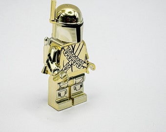 Lego Chrome Gold Mandalorian boba fett Mini Figure Star Wars New