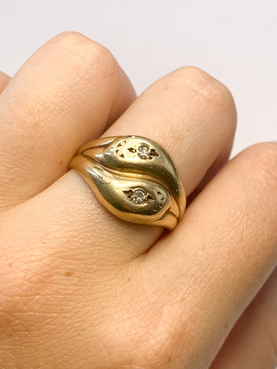 1970's SNAKE 9KARAT 9ct Gold Eternity Victorian T… - image 8