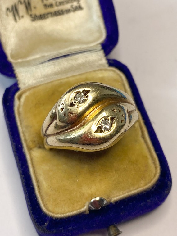 1970's SNAKE 9KARAT 9ct Gold Eternity Victorian T… - image 4