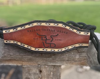 Custom leather nosebands/ rope halters/ bronc halters/ regular halters